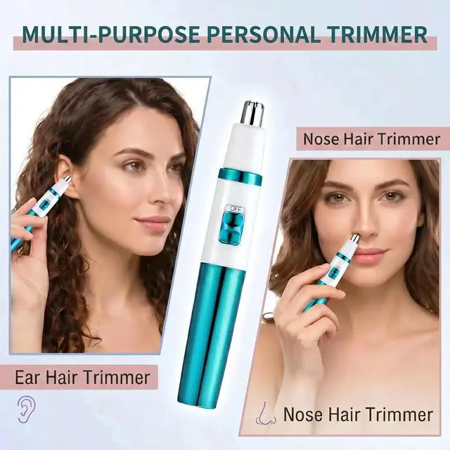 Alt view image 2 of 7 - Ear and Nose Hair Trimmer Clipper - 2026 Professional Painless Ladies Eyebrow & Facial Hair Trimmer for Men Women,Battery-Operated,with IPX7 Waterproof Dual Edge Blades for Easy Cleansing