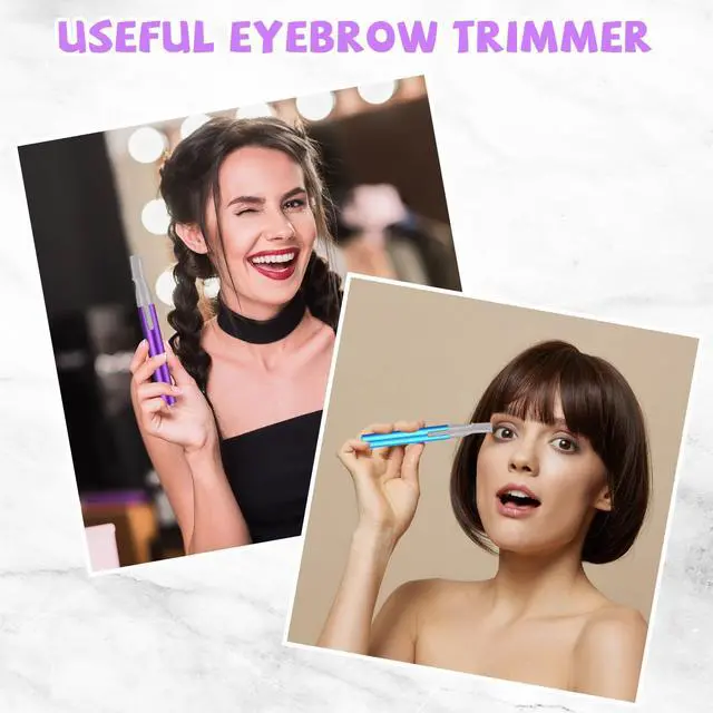 Alt view image 4 of 7 - 2 Pcs Electric Eyebrow Trimmer Women Precision Face Razors Mini Shaver with Comb Christmas Women Gift Battery Operated Personal Epilator for Face Neck Fuzz Lips Leg(Sky Blue, Purple)