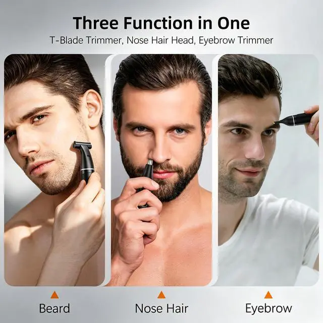Alt view image 4 of 7 - 3-in-1 Body Groomer for Men, Waterproof Trimmer for Groin & Sensitive | Body groomer for groin sensitive areas. Nose ear eyebrow trimmer. USB-C, cordless travel.