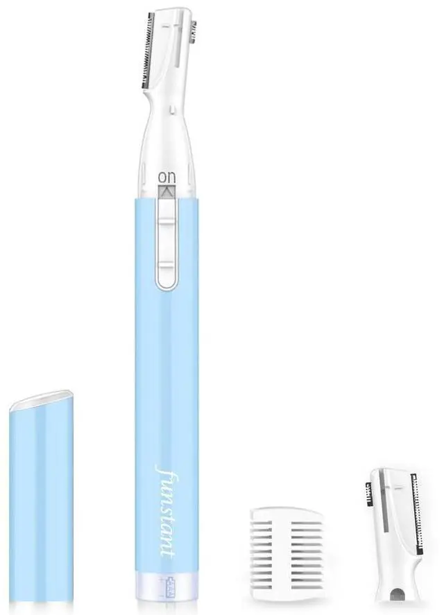Main image of Eyebrow Trimmer, Precision Electric Eyebrow Razor for Women Battery-Operated Facial Hair Remover with Comb No Pulling Sensation Painless for Face Chin Neck, Upper-Lip, Peach-Fuzz