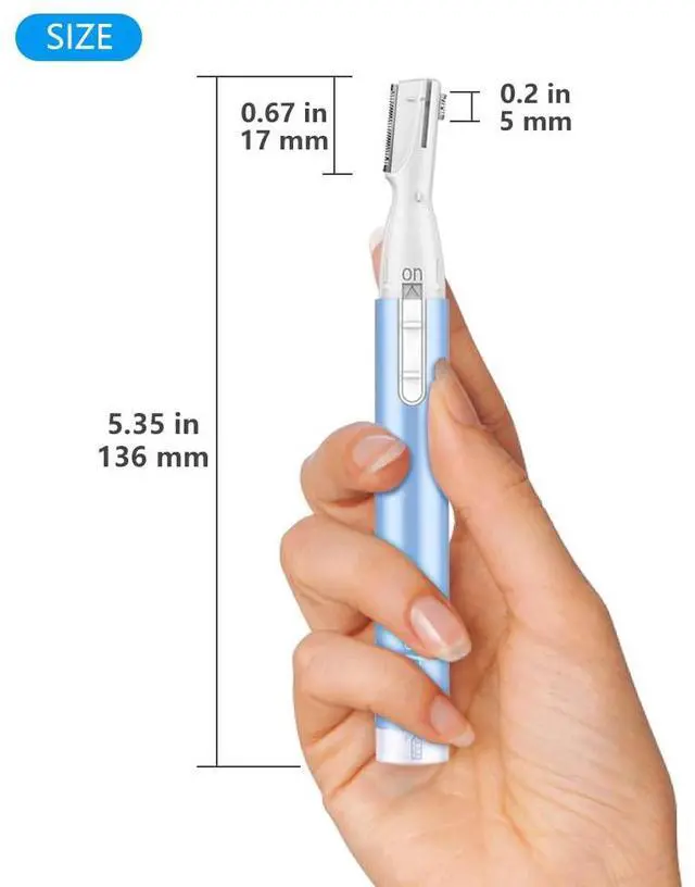Alt view image 5 of 7 - Eyebrow Trimmer, Precision Electric Eyebrow Razor for Women Battery-Operated Facial Hair Remover with Comb No Pulling Sensation Painless for Face Chin Neck, Upper-Lip, Peach-Fuzz