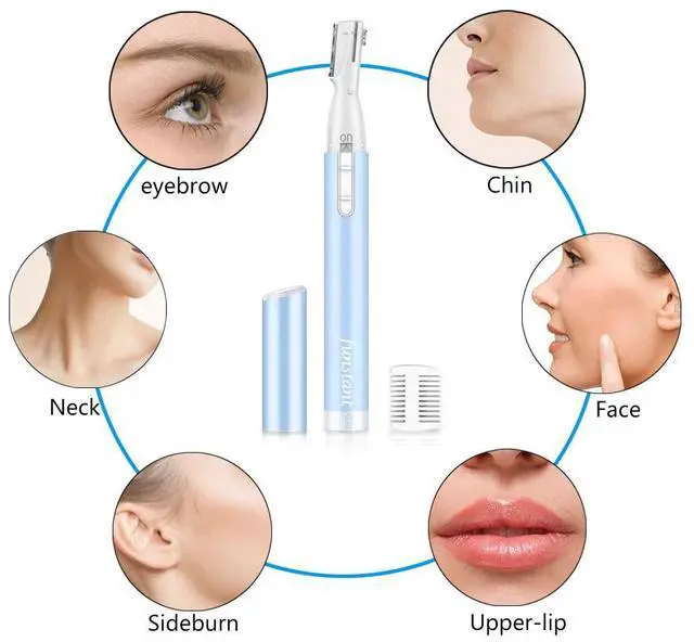 Alt view image 4 of 7 - Eyebrow Trimmer, Precision Electric Eyebrow Razor for Women Battery-Operated Facial Hair Remover with Comb No Pulling Sensation Painless for Face Chin Neck, Upper-Lip, Peach-Fuzz