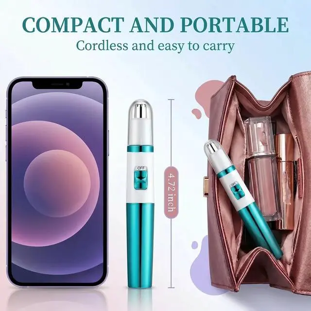 Alt view image 6 of 7 - Ear and Nose Hair Trimmer Clipper - 2026 Professional Painless Ladies Eyebrow & Facial Hair Trimmer for Men Women,Battery-Operated,with IPX7 Waterproof Dual Edge Blades for Easy Cleansing