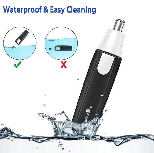 Alt view image 2 of 7 - Nose Hair Trimmer for Men and WomenProfessional Painless Clean Nasal Ear & Facial Hair Electric TrimmerBattary-Operated Eyebrow ClipperDual Edge Blades for Easy Cleansing Black