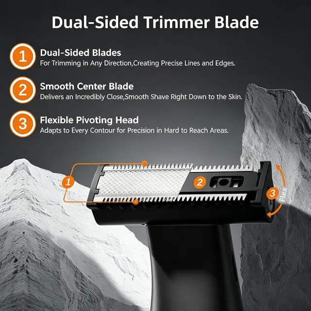 Alt view image 7 of 7 - 3-in-1 Body Groomer for Men, Waterproof Trimmer for Groin & Sensitive | Body groomer for groin sensitive areas. Nose ear eyebrow trimmer. USB-C, cordless travel.