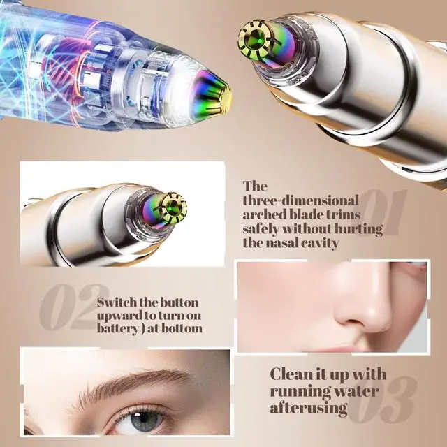 Alt view image 4 of 7 - Womens Eyebrow Trimmer Rechargeable Upgraded 2-in-1 Portable Electric Eyebrow Trimmer & Nose Hair Remover Black Waterproof Eye Brow Razors Electric with USB Charging