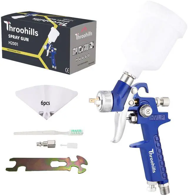 Main image of General Purpose Touch Up Spray Gun Air Paint Sprayer with 0.8mm Nozzle 125cc Cup and 6Pcs Paint Strainers