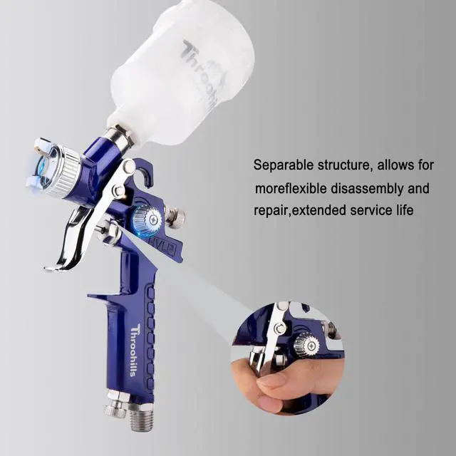 Alt view image 3 of 6 - General Purpose Touch Up Spray Gun Air Paint Sprayer with 0.8mm Nozzle 125cc Cup and 6Pcs Paint Strainers