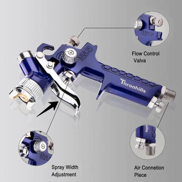 Alt view image 4 of 6 - General Purpose Touch Up Spray Gun Air Paint Sprayer with 0.8mm Nozzle 125cc Cup and 6Pcs Paint Strainers