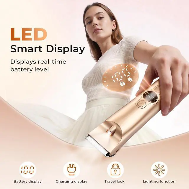 Alt view image 7 of 7 - Bikini Trimmer for Women, 4 in 1 Electric Razors for Women - Dual Head, Wet & Dry Use Pubic Body Hair Trimmer Electric Shavers, Rechargeable Womens Facial Razors for Legs, Nose, Armpits, Bikini Area