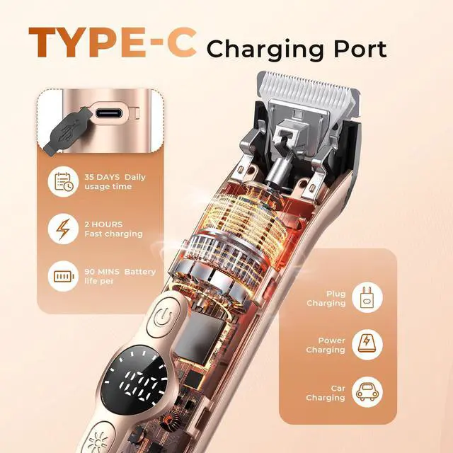Alt view image 6 of 7 - Bikini Trimmer for Women, 4 in 1 Electric Razors for Women - Dual Head, Wet & Dry Use Pubic Body Hair Trimmer Electric Shavers, Rechargeable Womens Facial Razors for Legs, Nose, Armpits, Bikini Area