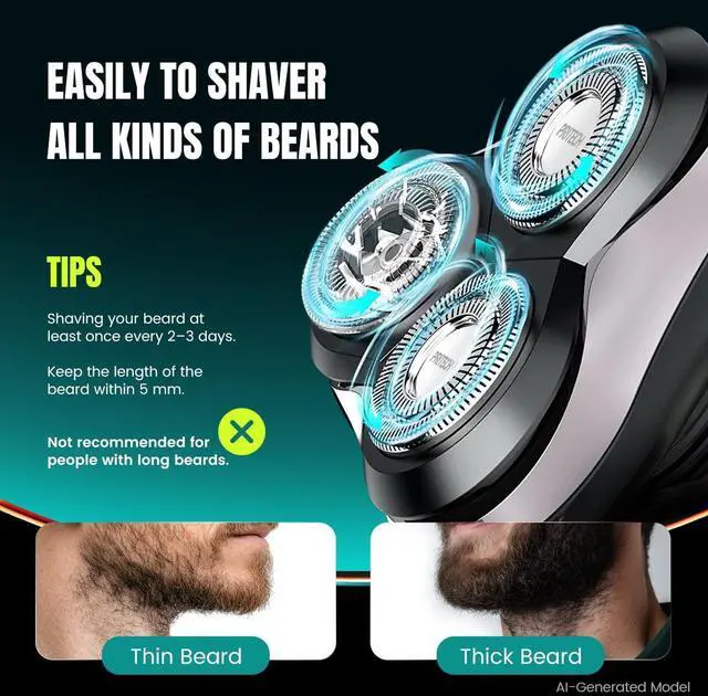Alt view image 7 of 7 - Electric Razor for Men Rotary Electric Shavers for Men Cordless