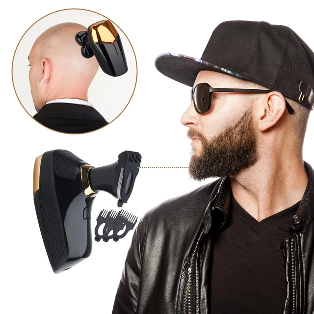 Alt view image 2 of 7 - 4 in 1 Electric Head Shaver Set - Bald Shaver, Wet & Dry, Cordless, with Nose & Ear Trimmer, Facial Cleansing, Rechargeable, IPX6 Waterproof