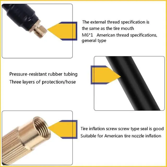 Alt view image 4 of 7 - Tire Inflator Extension Hose 6.3Inch Air Pump Tube Replacement for Electric Inflator Motorcycle Automobile Flexible Multipurpose