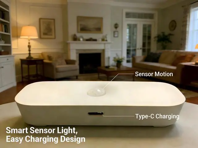 Alt view image 4 of 5 - Rechargeable Night Light with Motion Sensor Battery 2 Pack- Portable Mini Stick-on Stick-on Warm White LED - for Bathroom, Bedroom, Kitchen, Cabinet, Stairs, Hallway