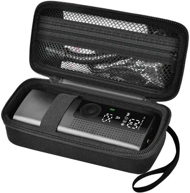 Main image of Case Compatible with Airmoto & 120 PSI Portable Air Compressor, Hard Tire Inflator Storage with Mesh Pocket for USB Cable, Air Hose & Accessories Fits Car, Bike, Motorcycle Inflator- Black