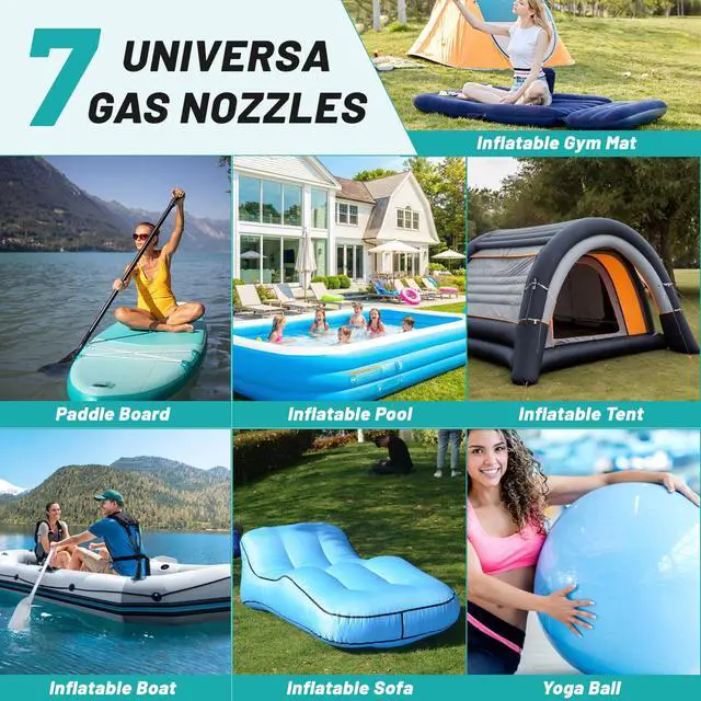 Alt view image 5 of 6 - Paddle Board Pump Adapter Hose, 3.5Ft SUP Air Pump Hose with 7 Air Valve Nozzles, Paddle Board Accessories Replacement Parts for Electric Sup Pump, Inflatable Paddleboard, Rafts, Kayak, Pool