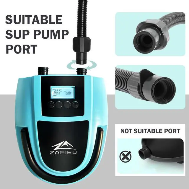Alt view image 5 of 7 - Paddle Board Pump Adapter Hose, Universal Sup Pump Adaptor Hose with 7 Air Valve Nozzles Fits for Most Sup Pump, Swivel Threaded Connector, Inner Diameter 0.9inch
