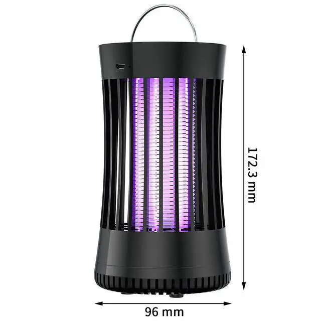 Alt view image 7 of 7 - Portable USB Electronic Rechargeable Mosquito Killer Lamp/Bug Zapper for Summer Trip,Outdoor Camping,Patio,Home and Garden,Trap Indoor,Moth Trap/Bug Killer/Mosquito Killer Light(Black)