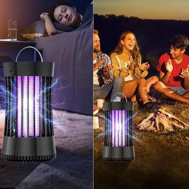 Alt view image 5 of 7 - Portable USB Electronic Rechargeable Mosquito Killer Lamp/Bug Zapper for Summer Trip,Outdoor Camping,Patio,Home and Garden,Trap Indoor,Moth Trap/Bug Killer/Mosquito Killer Light(Black)