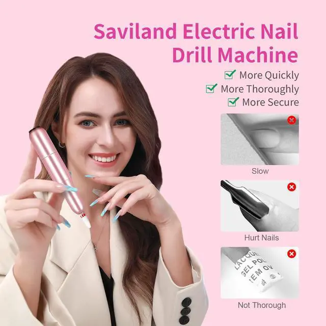 Alt view image 4 of 7 - Electric Nail Drill: 20000RPM Pro Portable Efile Nail Drill Machine Professional Nail File Complete Drill Bits for Remove Acrylic Nails Manicure & Toenails Nail Care Home Salon DIY Nail Art