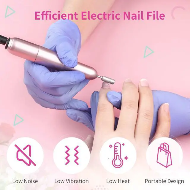 Alt view image 7 of 7 - Electric Nail Drill: 20000RPM Pro Portable Efile Nail Drill Machine Professional Nail File Complete Drill Bits for Remove Acrylic Nails Manicure & Toenails Nail Care Home Salon DIY Nail Art