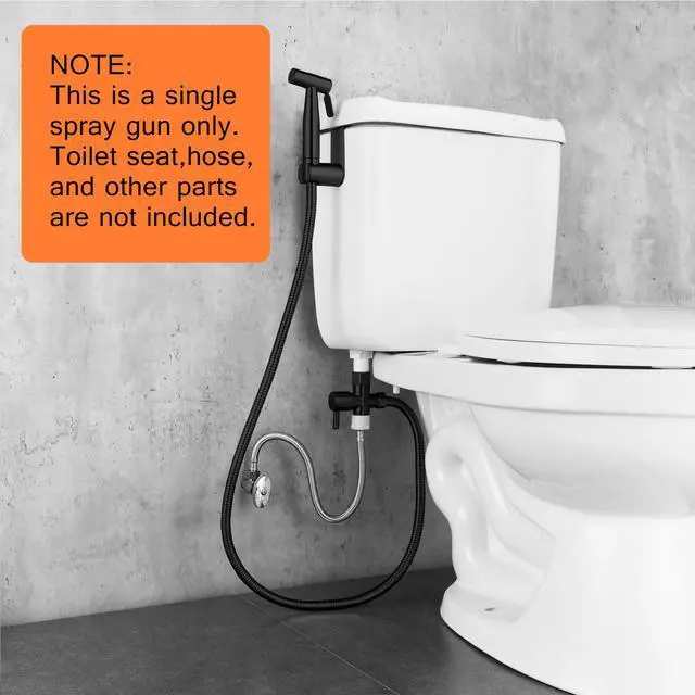 Alt view image 6 of 6 - Matte Black Bidet Sprayer Head Only, Stainless Steel Handheld Toilet Sprayer Replacement with G1/2 Connector, Adjustable Pressure for Cloth Diaper, Pet Shower, Bathroom Cleaning