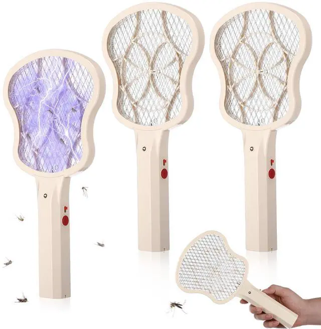 Main image of 3 Pack Electric Fly Swatter Racket 3000v Bug Zapper Racket Mini Handheld Fly Swatter Mosquito Zapper with 2-Layer Safety Mesh Zappers for Indoor Outdoor Home Vehicle Placement Camping