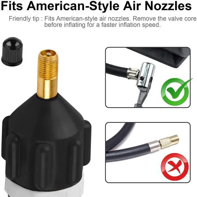 Alt view image 5 of 7 - 2Pcs Inflatable Boat SUP Pump Adapter, Premium Conventional Air Adapter, Sturdy SUP Air Adapter,Quickly Inflation and Strong Sealing Pump Adapter, for Inflatable Boat, Paddleboard and Kayak