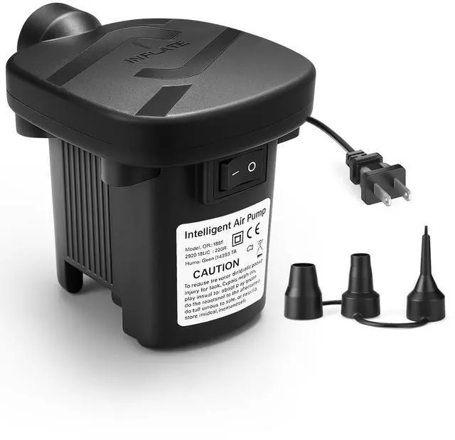 Main image of Air Pump for inflatables 110-120V Air Mattress Pump Fast Electric Inflator Deflator Pump with 3 Nozzles for Pool Floats Raft Air Bed