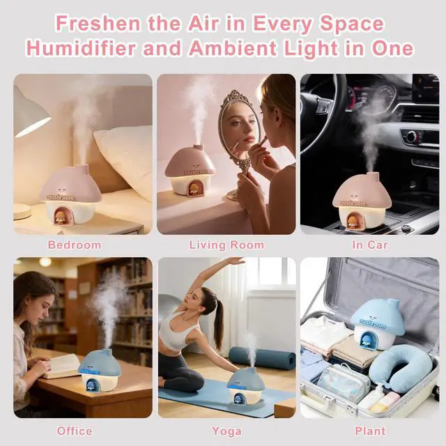 Alt view image 7 of 7 - Mushroom House Humidifier, Pink