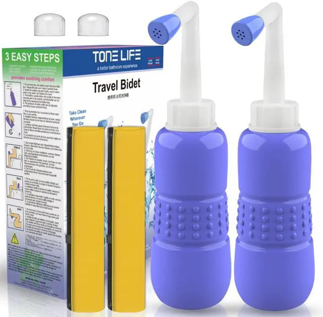 Main image of 2 PCS Portable Bidet for Toilet, 450ml 15oz Handheld Travel Bidet, High Pressure Leakproof Personal Hygiene Bottle, Postpartum Perineal Cleaner for Women, Outdoor, Camping, Travel, Driver, Home Use