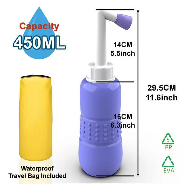 Alt view image 2 of 7 - 2 PCS Portable Bidet for Toilet, 450ml 15oz Handheld Travel Bidet, High Pressure Leakproof Personal Hygiene Bottle, Postpartum Perineal Cleaner for Women, Outdoor, Camping, Travel, Driver, Home Use