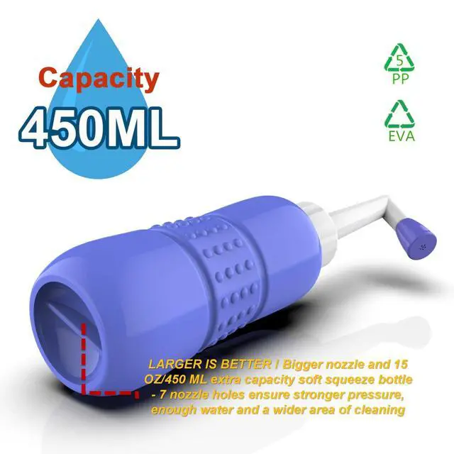 Alt view image 5 of 7 - 2 PCS Portable Bidet for Toilet, 450ml 15oz Handheld Travel Bidet, High Pressure Leakproof Personal Hygiene Bottle, Postpartum Perineal Cleaner for Women, Outdoor, Camping, Travel, Driver, Home Use