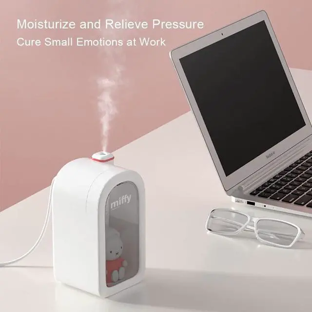 Alt view image 4 of 6 - X Miffy Cool Mist Humidifier - Ultrasonic Quiet, Mini Cute Humidifier with Night Light, 380ml Humidifiers for Bedroom/Babies Nursery/Office