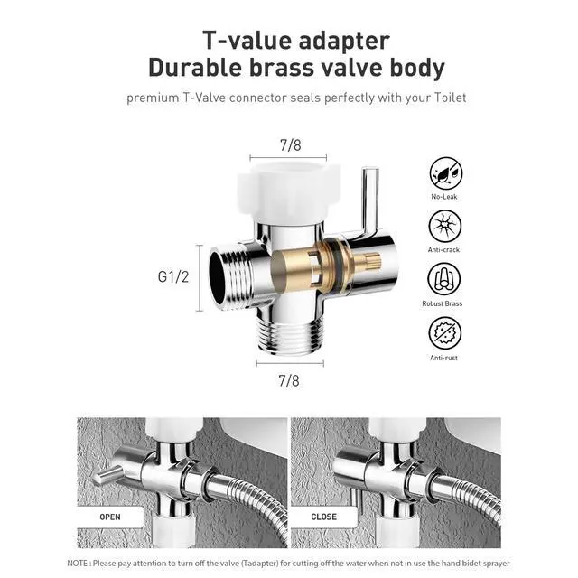 Alt view image 4 of 7 - Handheld Toilet Bidet Sprayer for Toilet-Adjustable Water Pressure Control with Bidet Hose for Feminine Wash, Jet Sprayer for Toilet Muslim Shower, Bidet Faucet Cloth Diaper for Baby Wash