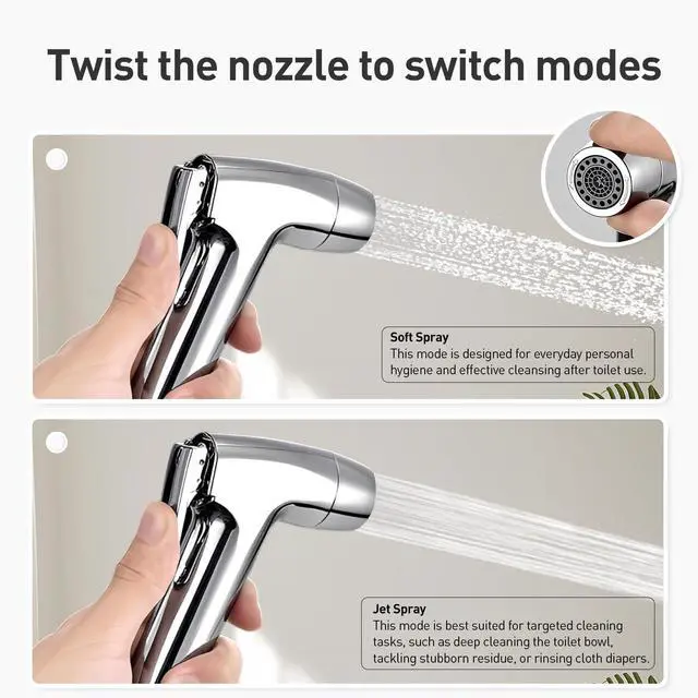 Alt view image 7 of 7 - Handheld Toilet Bidet Sprayer for Toilet-Adjustable Water Pressure Control with Bidet Hose for Feminine Wash, Jet Sprayer for Toilet Muslim Shower, Bidet Faucet Cloth Diaper for Baby Wash