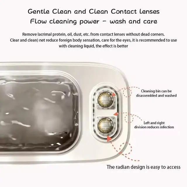 Alt view image 6 of 7 - Ultrasonic Jewelry Cleaner 48KHz Mini Sonic Cleaning Machine for Glasses, Diamonds & Watches Portable Electric Jewelry Cleaner with 3-Speed Control & Contact Lens Case