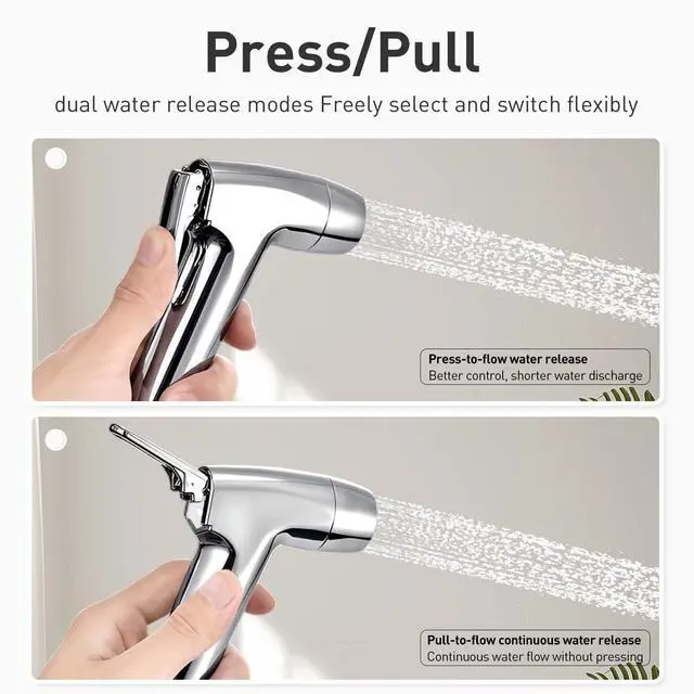 Alt view image 6 of 7 - Handheld Toilet Bidet Sprayer for Toilet-Adjustable Water Pressure Control with Bidet Hose for Feminine Wash, Jet Sprayer for Toilet Muslim Shower, Bidet Faucet Cloth Diaper for Baby Wash