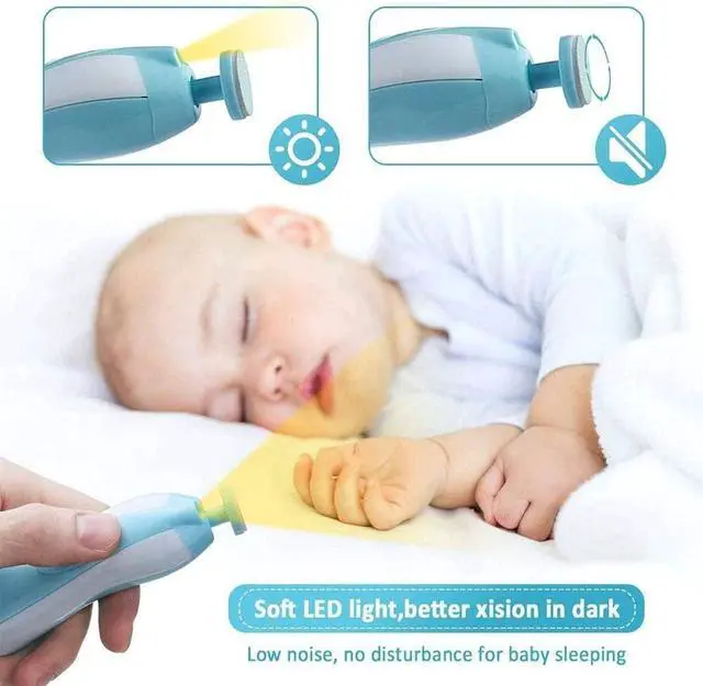 Alt view image 7 of 7 - Electric Nail File Drill for Baby No Sharp Claws Hurt, 6 in 1 Safety Cutter Trimmer Clipper for Toes and Fingers (Blue)