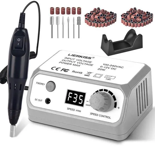 Main image of Professional Nail Drill 35000RPM Drill Nail Electric Nail File Dril Nails with 100pcs Sanding Bands and Nail Drill Bits for Acrylic, Gel Nail Manicure & Pedicure