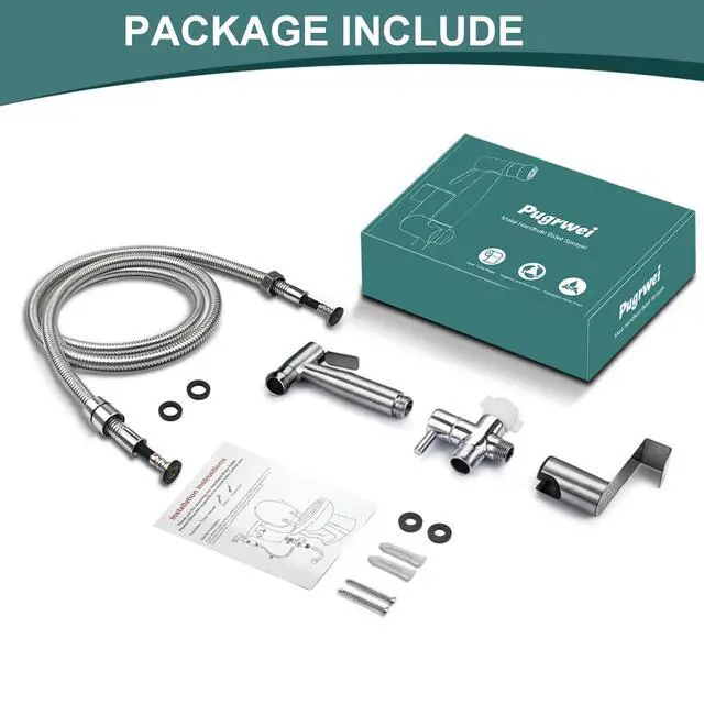 Alt view image 6 of 7 - Handheld Bidet Sprayer for Toilet,Premium SUS304 Stainless Steel Bathroom Bidet Sprayer Attachment Set with Anti-Leak Hose&High Pressure, Ideal for Feminine Wash, Cloth Diaper Cleaning&Muslim Shower