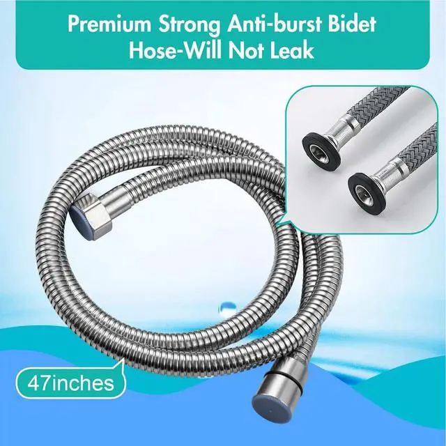 Alt view image 5 of 7 - Handheld Bidet Sprayer for Toilet, Stainless Steel Metal Made Baby Cloth Diaper Spraying Kit, Bathroom Toilet Bidet Attachment Set for Bathing Pets and Feminine Hygiene, Brushed Nickel