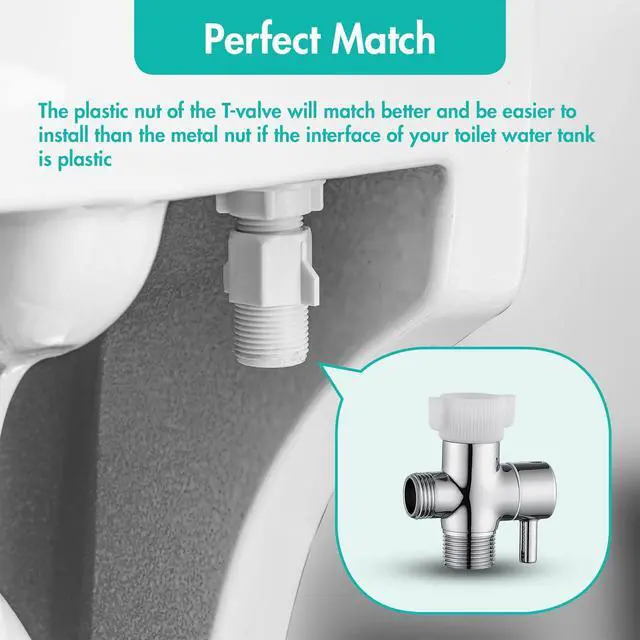 Alt view image 6 of 7 - Handheld Bidet Sprayer for Toilet, Stainless Steel Metal Made Baby Cloth Diaper Spraying Kit, Bathroom Toilet Bidet Attachment Set for Bathing Pets and Feminine Hygiene, Brushed Nickel
