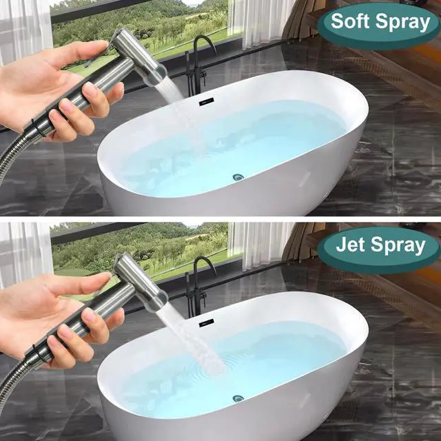 Alt view image 4 of 7 - Handheld Bidet Sprayer for Toilet,Premium SUS304 Stainless Steel Bathroom Bidet Sprayer Attachment Set with Anti-Leak Hose&High Pressure, Ideal for Feminine Wash, Cloth Diaper Cleaning&Muslim Shower