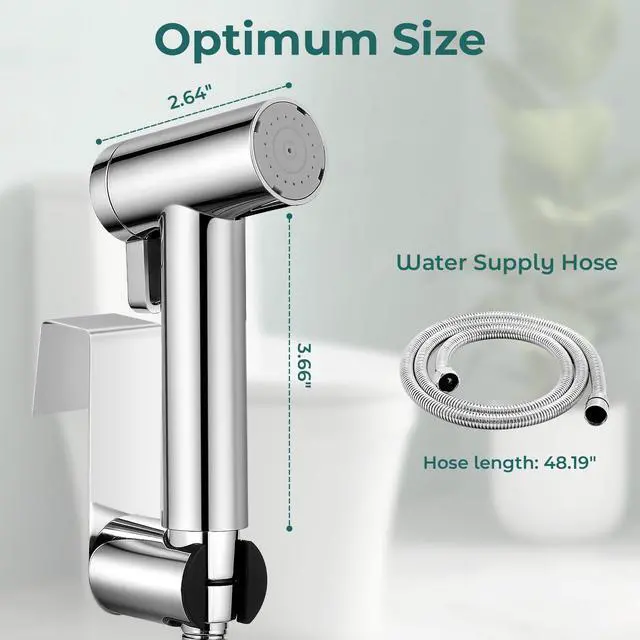 Alt view image 7 of 7 - Handheld Bidet Sprayer for Toilet, Adjustable Water Pressure Control Rotary Switch with Bidet Hose, Exclusive Single Nozzle High Pressure Mode for Cleaning Stubborn Stains, Chrome-1