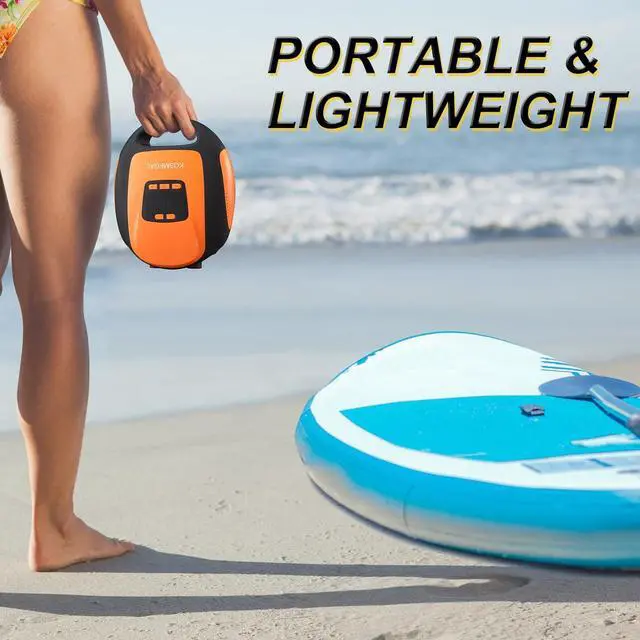 Alt view image 5 of 7 - Paddle Board Pump Electric Portable, KOSMEGAL SUP Pump for Paddleboard, Professional 20PSI Air Compressor with Auto-Off, Deflation Function and 12V DC Car Connector for Inflatables, Kayaks and Boats