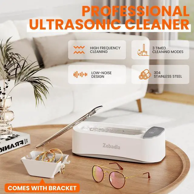 Alt view image 2 of 6 - Ultrasonic Jewelry Cleaning Machine - 400ml with 3 Modes & Stainless Steel Tank, Deep Clean for Rings, Eyeglasses, Silver, Coins, Makeup Brushes