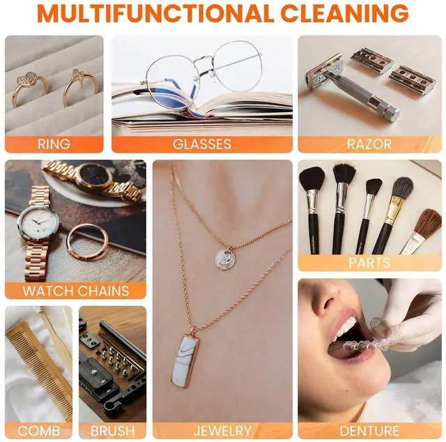 Alt view image 4 of 6 - Ultrasonic Jewelry Cleaning Machine - 400ml with 3 Modes & Stainless Steel Tank, Deep Clean for Rings, Eyeglasses, Silver, Coins, Makeup Brushes