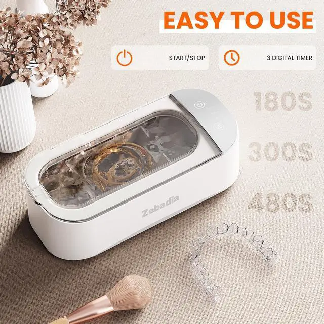 Alt view image 6 of 6 - Ultrasonic Jewelry Cleaning Machine - 400ml with 3 Modes & Stainless Steel Tank, Deep Clean for Rings, Eyeglasses, Silver, Coins, Makeup Brushes